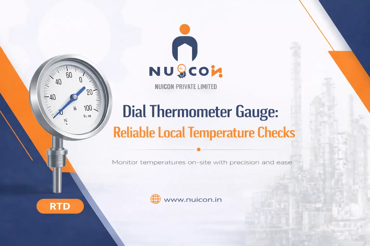 Dial Thermometer Gauge Reliable Local Temperature Checks
