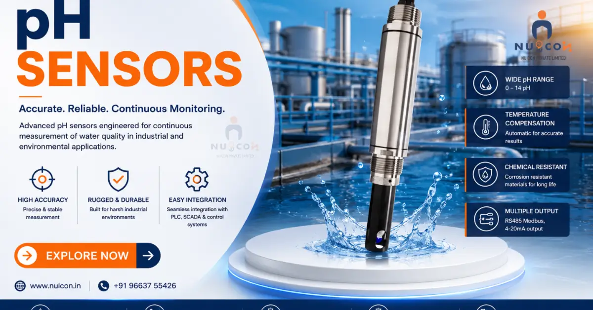 Shop Industrial pH Sensors & Online Controllers India | Nuicon