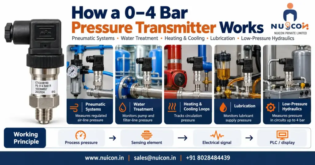 pressure transmitter 0-4 bar applications and how they work in there applications | Nuicon