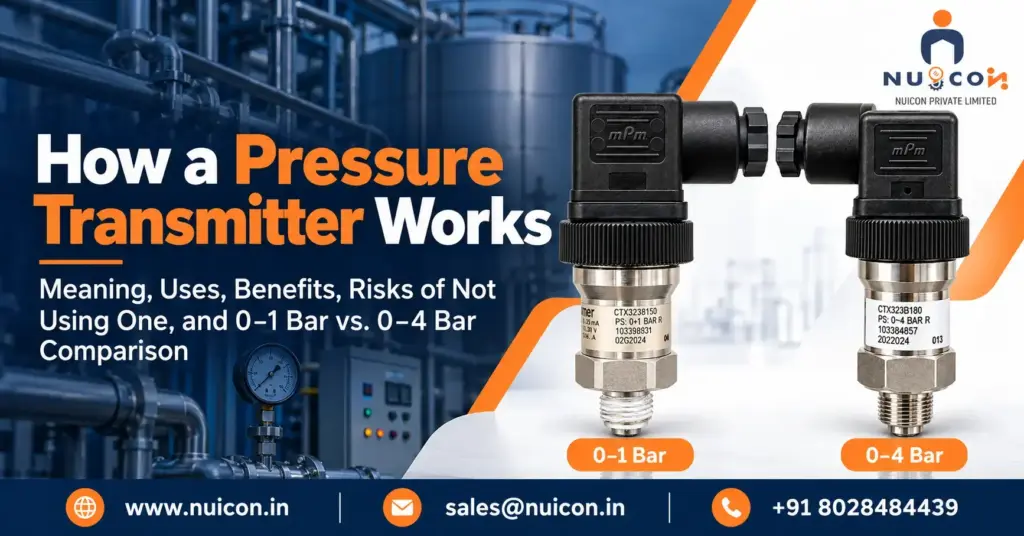 Pressure Transmitter Works: Meaning, Uses, Benefits, Risks of Not Using One, and 0–1 Bar vs. 0–4 Bar Comparison | Nuicon